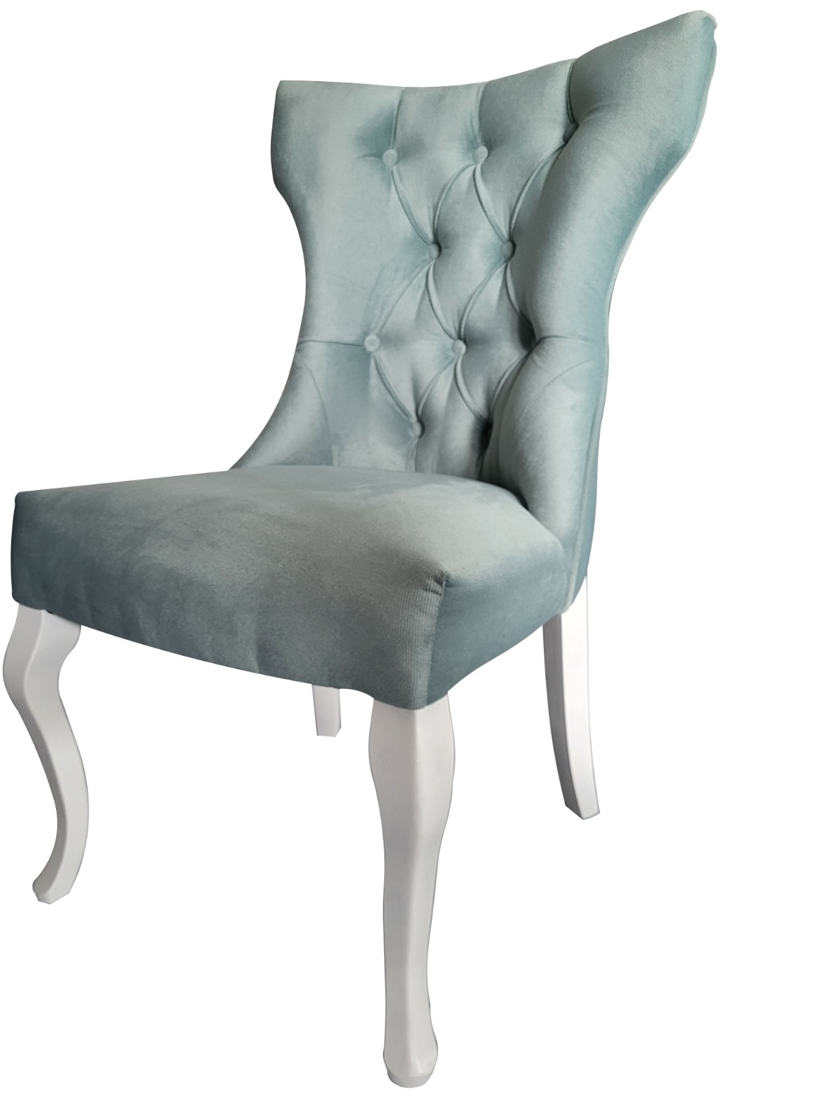 EMMA Chair with buttons and tapered wooden legs Scaun Emma