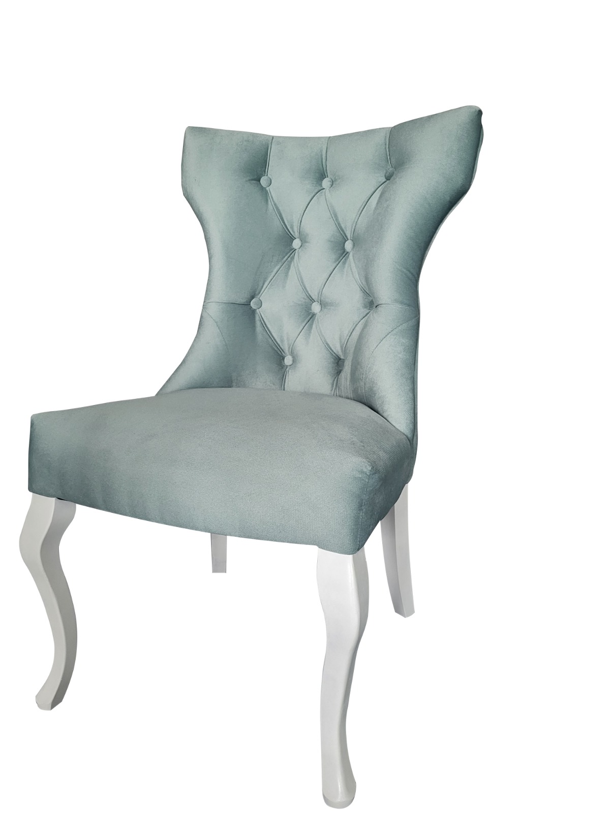 EMMA Chair with buttons and tapered wooden legs Scaun Emma