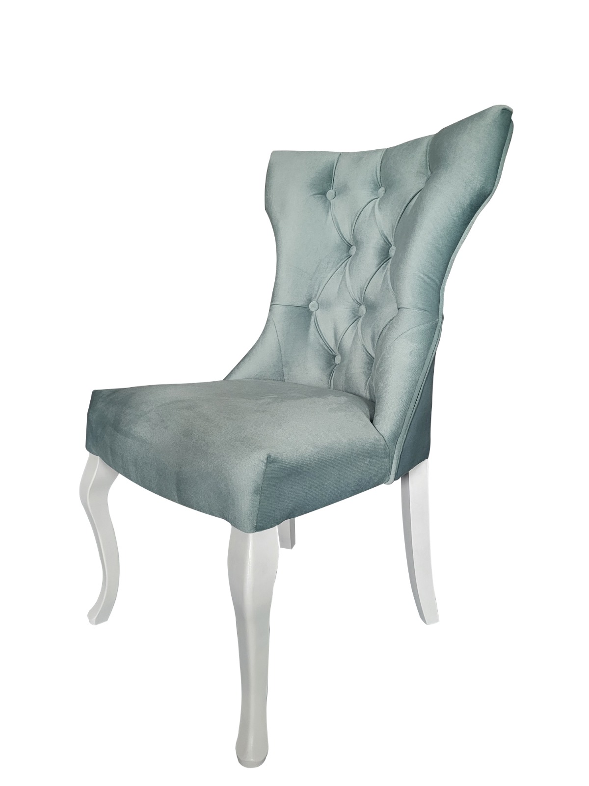 EMMA Chair with buttons and tapered wooden legs Scaun Emma