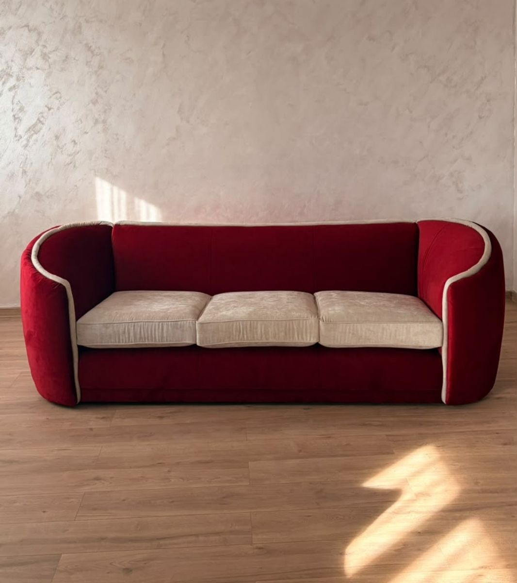 Round Art Deco Velvet Sofa Canapea Bella cu franjuri