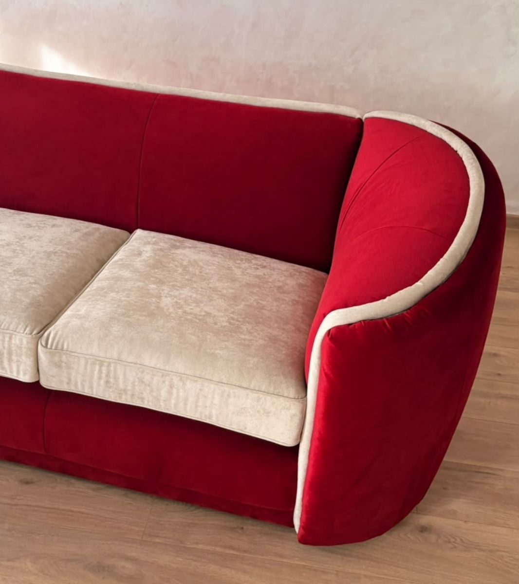 Round Art Deco Velvet Sofa Canapea Bella cu franjuri