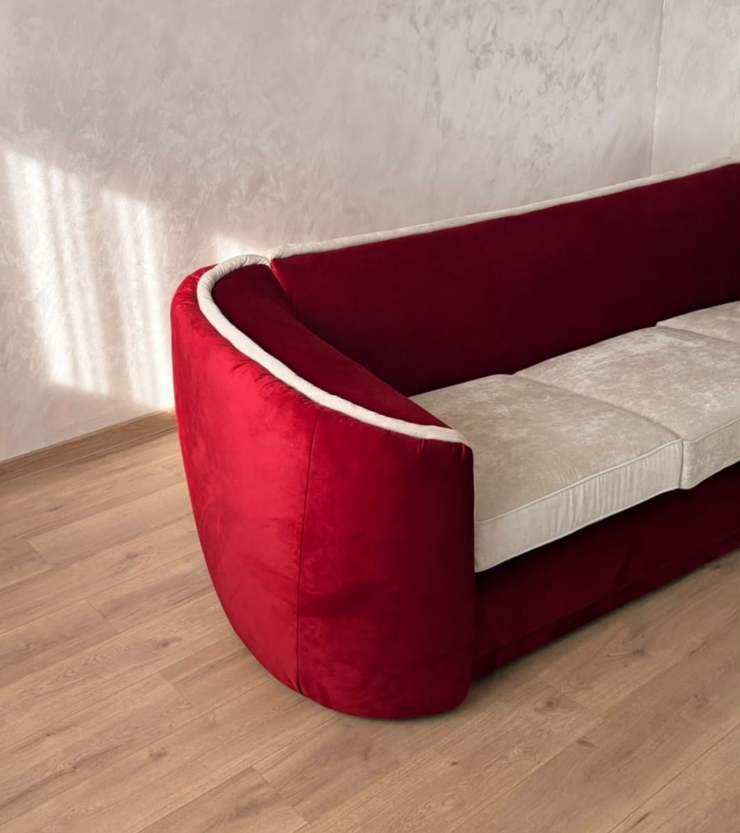 Round Art Deco Velvet Sofa Canapea Bella cu franjuri