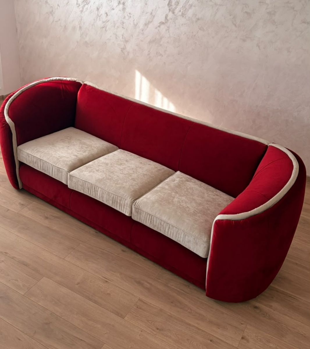 Round Art Deco Velvet Sofa Canapea Bella cu franjuri