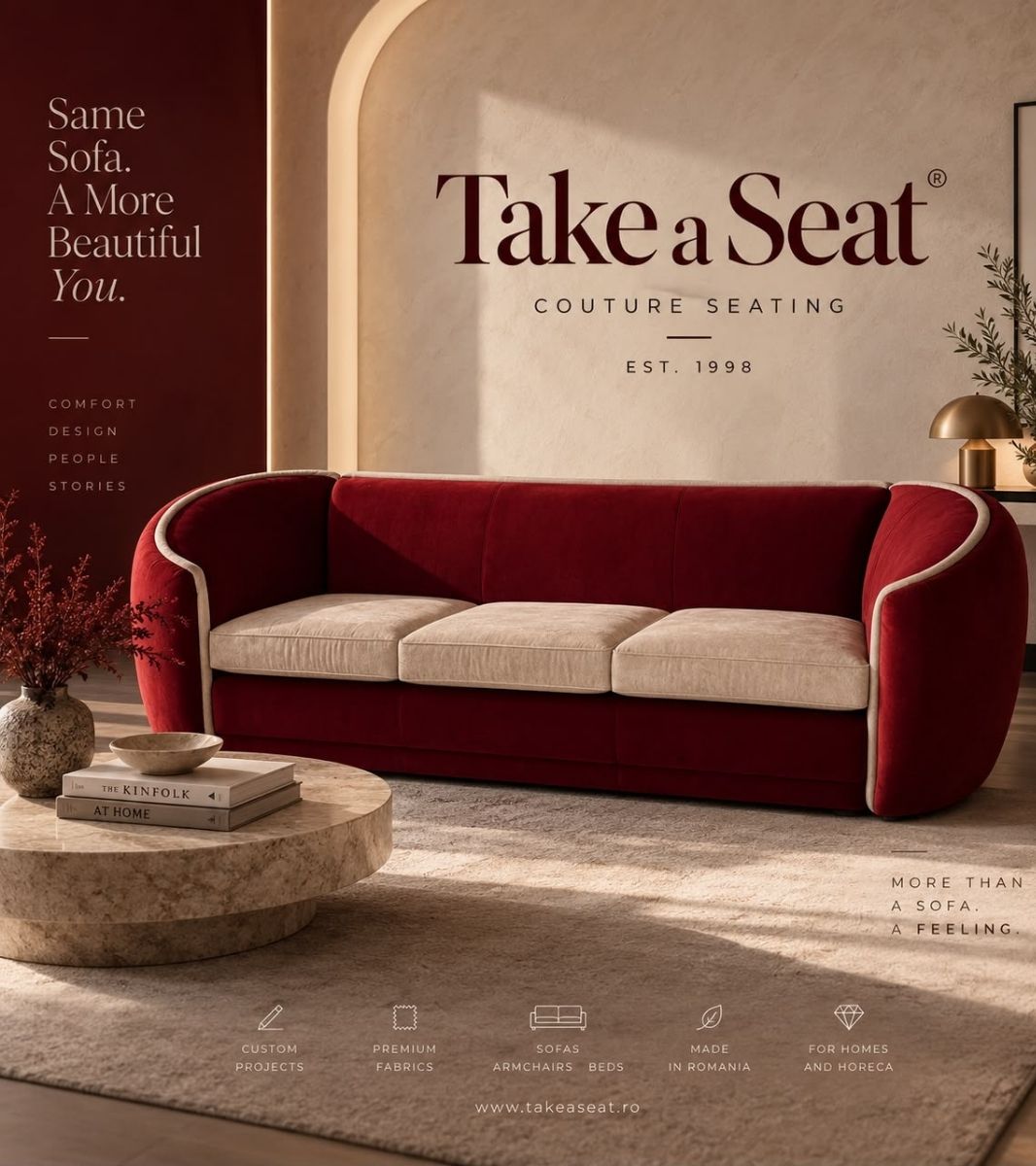 Round Art Deco Velvet Sofa Canapea Bella cu franjuri